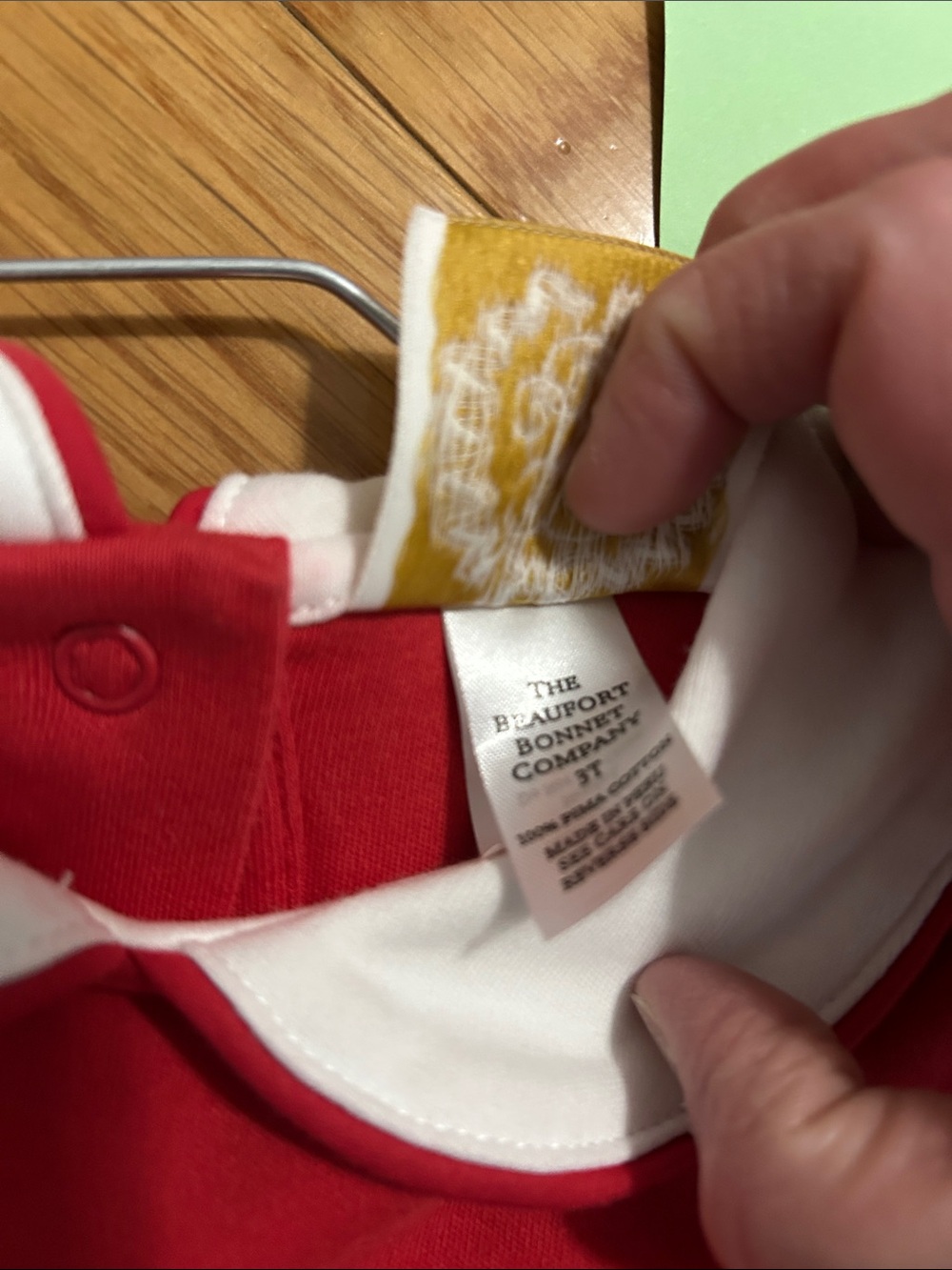 TBBC Red Long Sleeve Girl's Dress with White Trim 3T - Picture 2 of 3